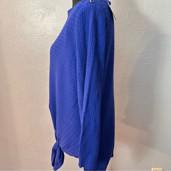 Rafaella Sapphire Blue Tie Front Knit Top | Size M | NWT - Picture 8 of 15